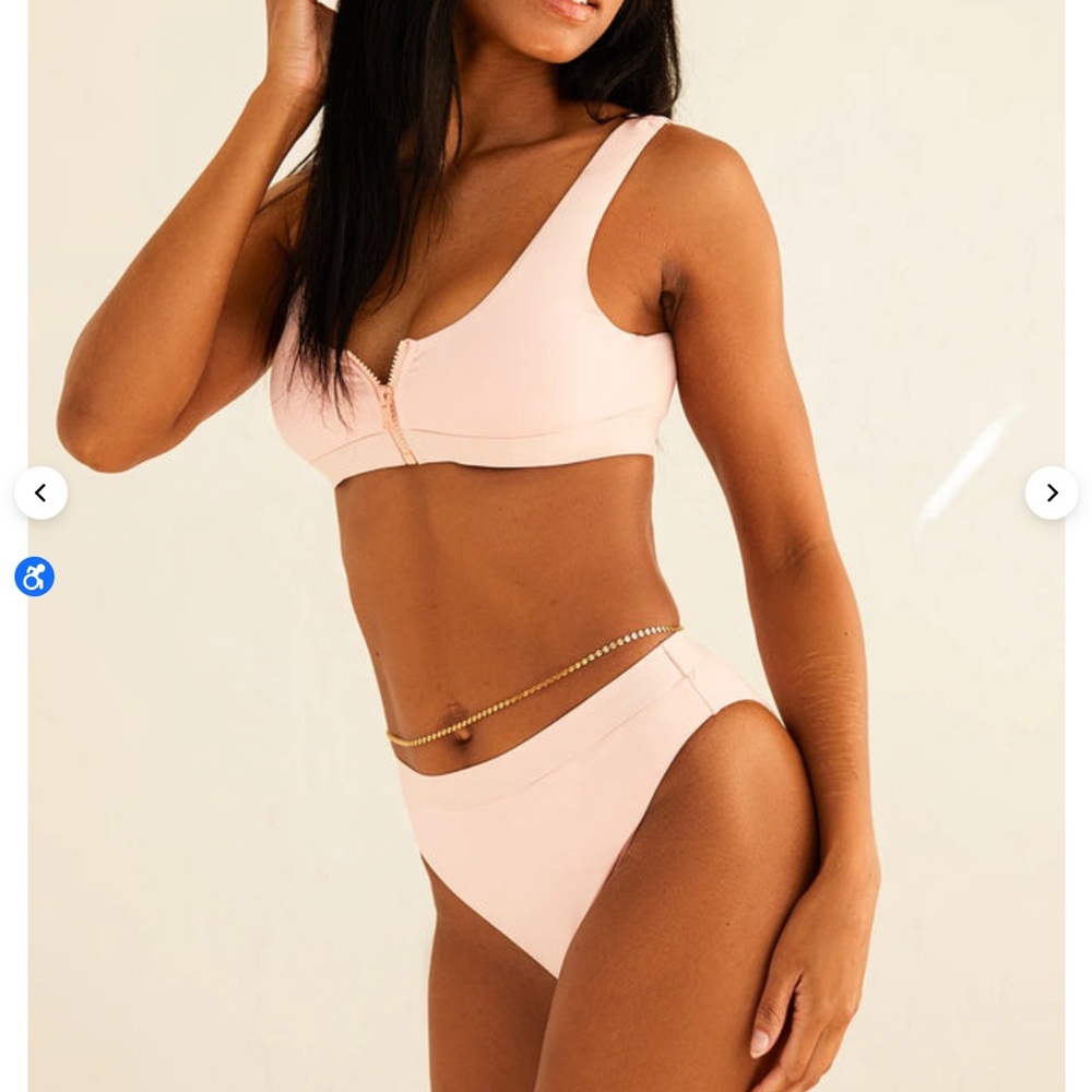Pink Zip-Front Bikini Set - Picture 2 of 2